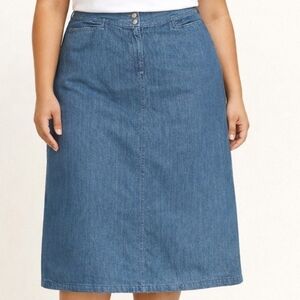 Classic Jean Skirt Vintage 18W Blue Denim Plus Size 100% Cotton